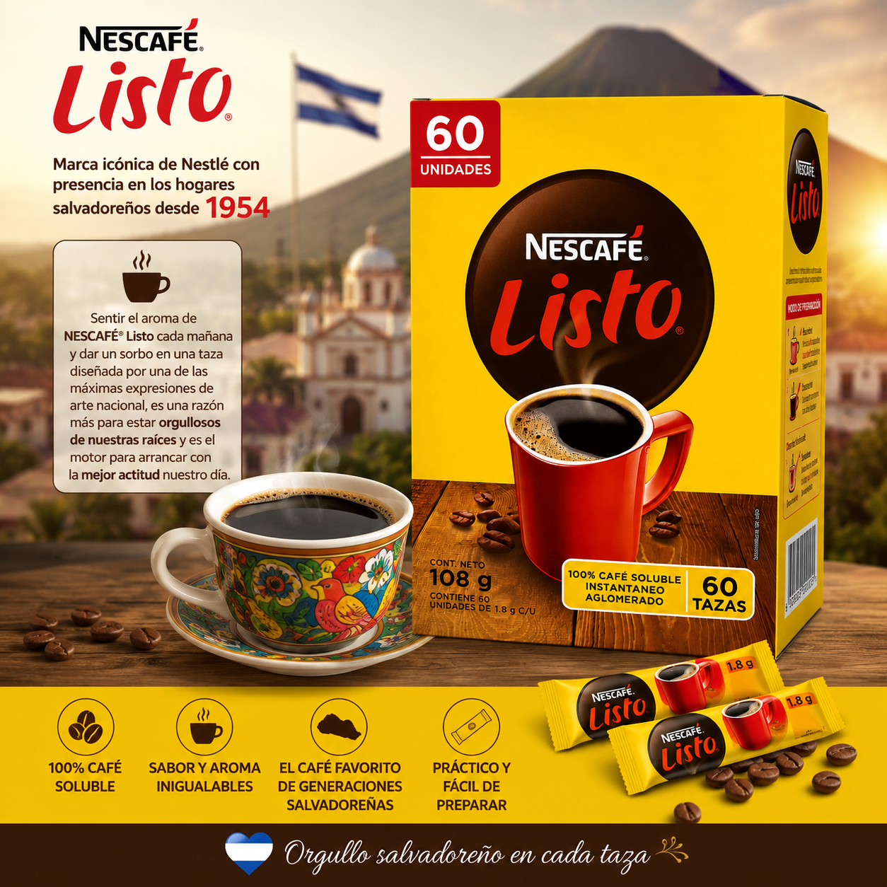 Cafe Listo Salvadoreno Caja de 60 Unidades