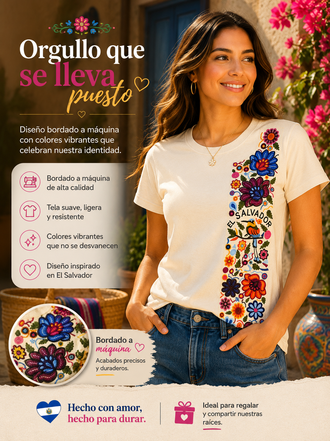 Camisa con Bordado - Beige