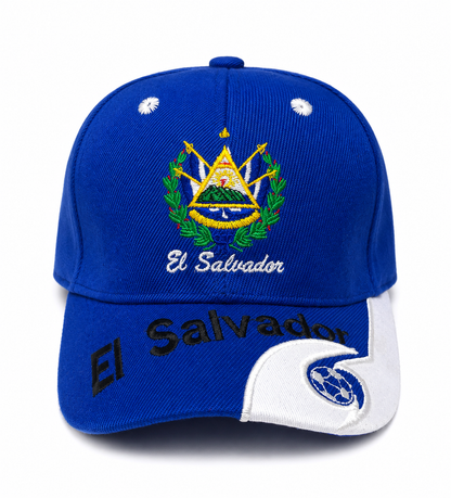 Gorra Azul Bordada de El Salvador