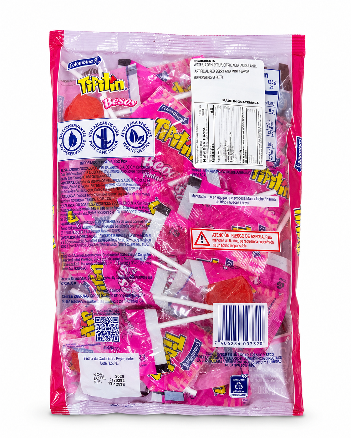 Paleta Tipitin Besos - Bolsa 24 U