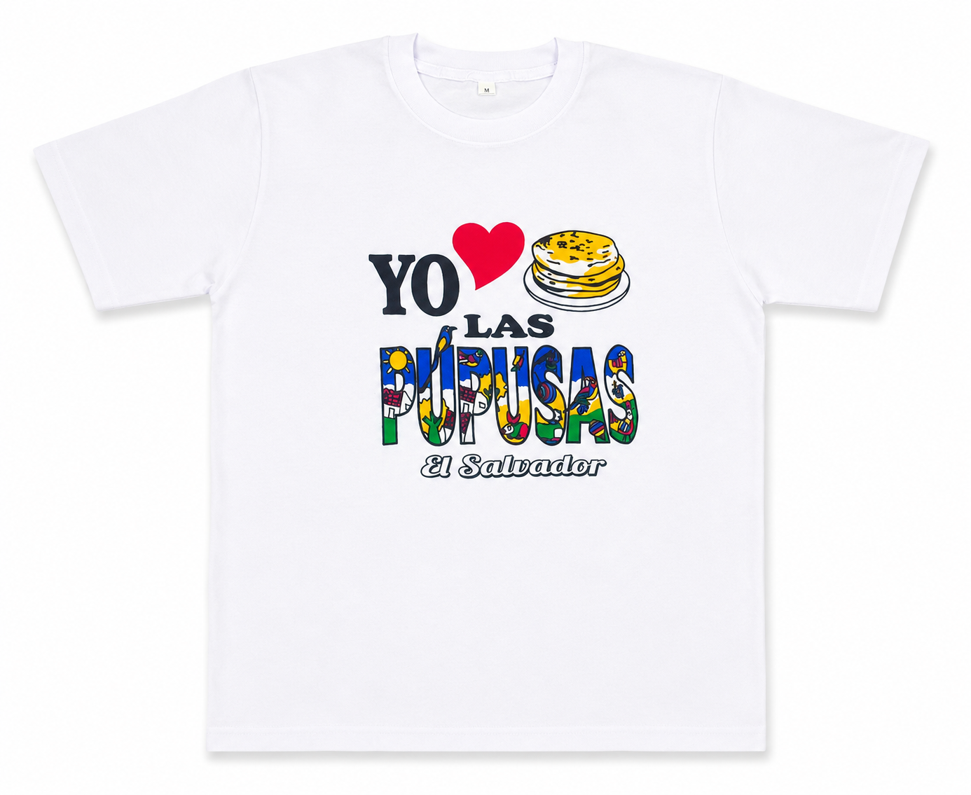 Camiseta Estampado Yo ❤️ Las pupusas