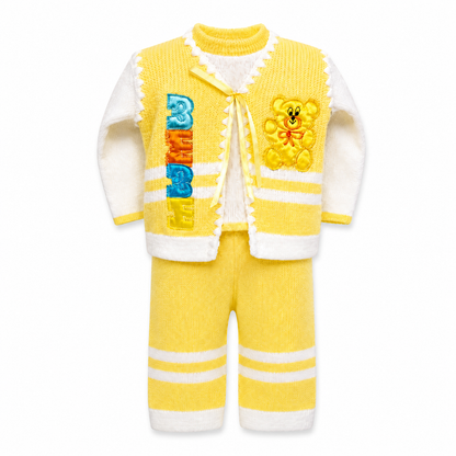 Traje de Punto Para Bebe - Amarillo