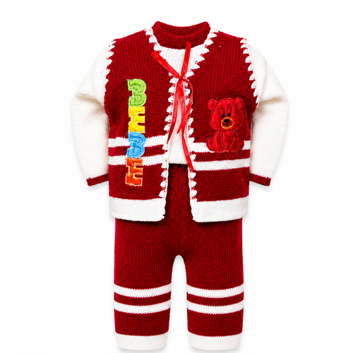 Traje de Punto Para Bebe - Rojo