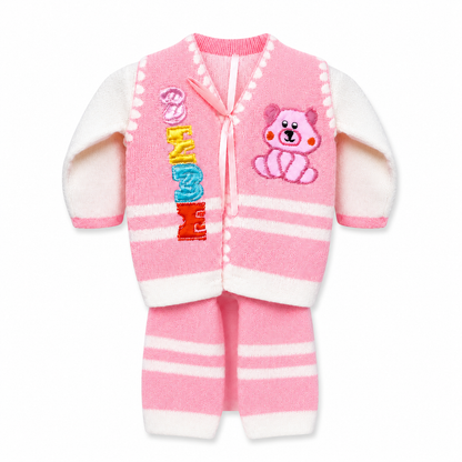 Traje de Punto Para Bebe - Rosa