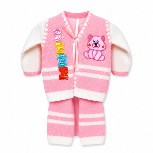 Traje de Punto Para Bebe - Rosa