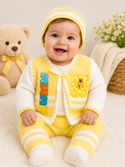 Traje de Punto Para Bebe - Amarillo