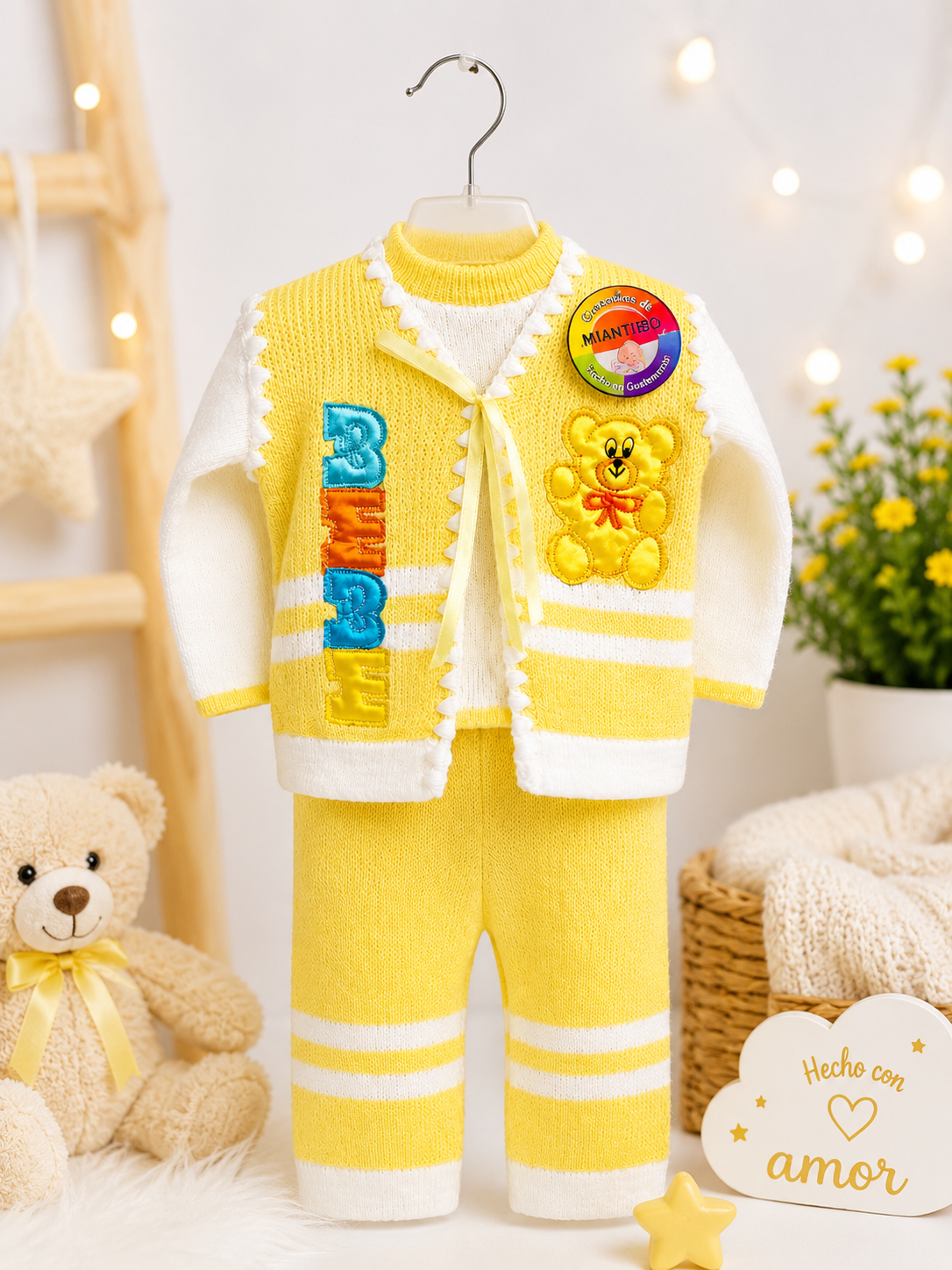 Traje de Punto Para Bebe - Amarillo