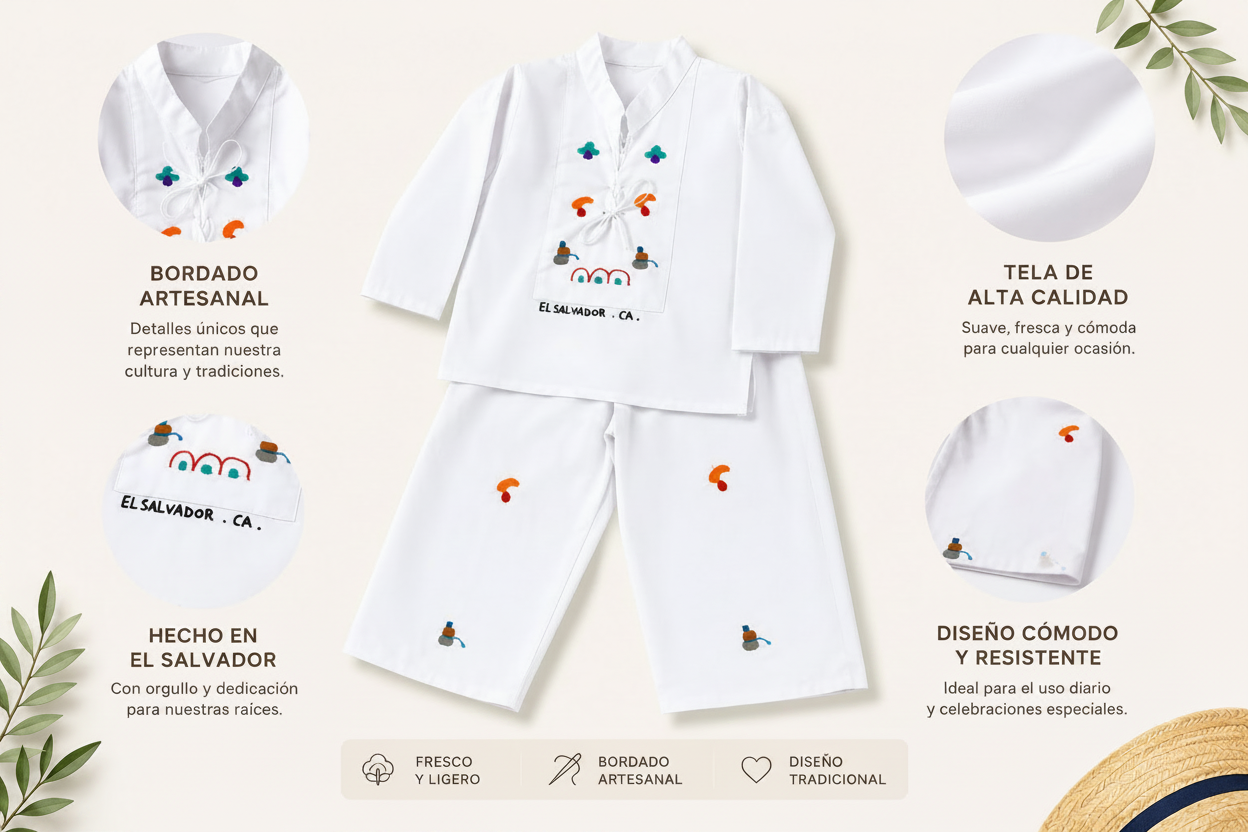 Traje Tipico Bordado Para Niño