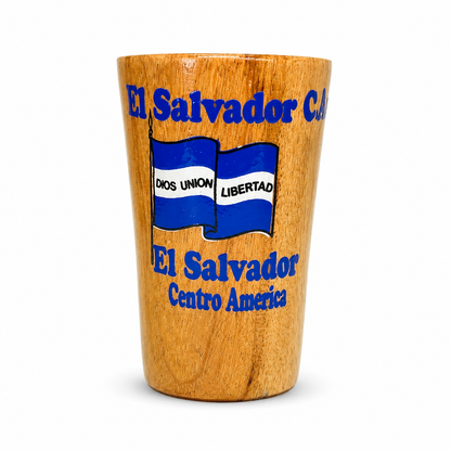Vaso Tequilero de Madera - Simbolos de El Salvador