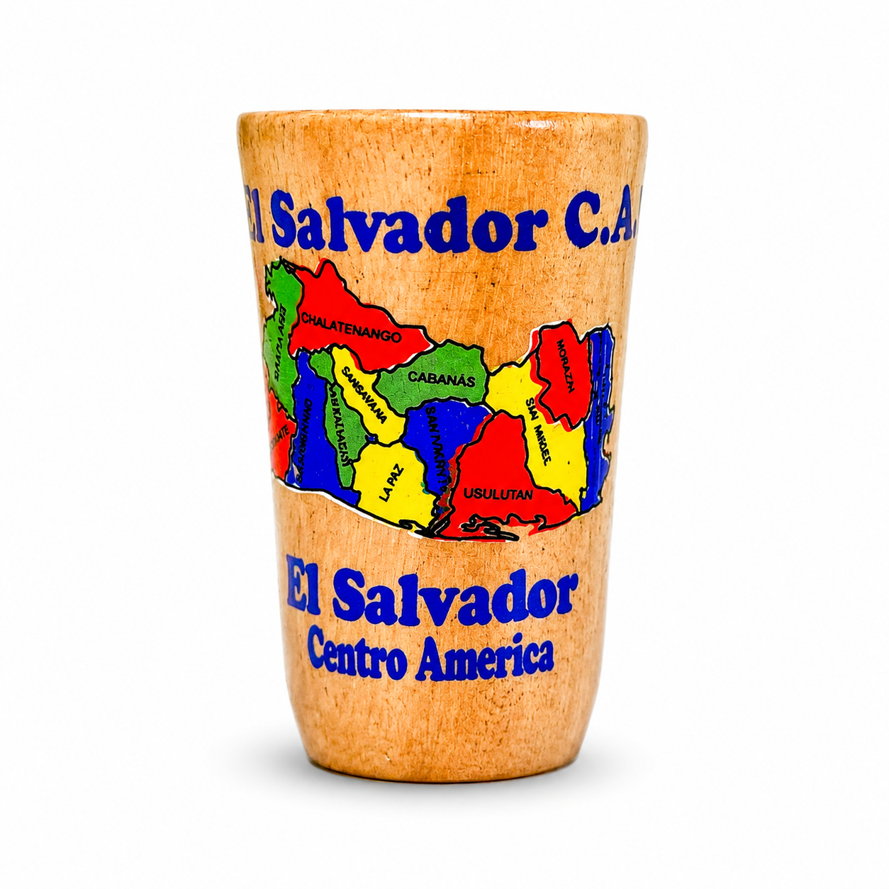 Vaso Tequilero de Madera - Simbolos de El Salvador